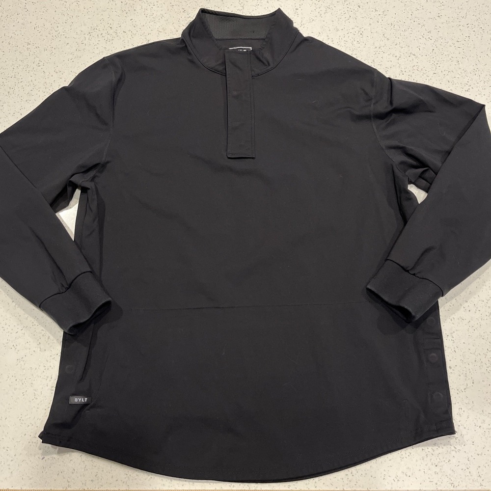BYLT Elite Fairway Pullover Men's Size 3XL Black Snap Golf 1/4 Zip Magnets